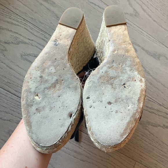 Michael Kors black leather espadrille wedges - Picture 6 of 6